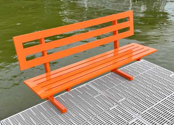 Orange Powder-Coated Bench